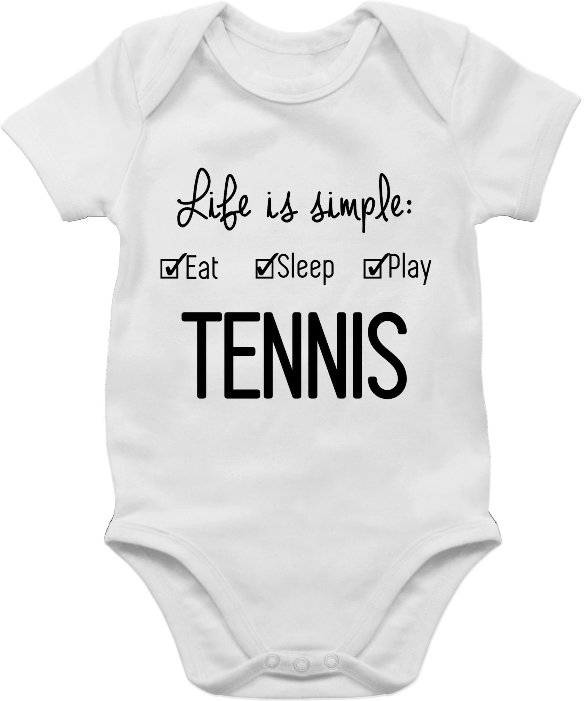 Shirtracer Shirtbody Life Baby simple & Weiß Sport is 2 Tennis Bewegung