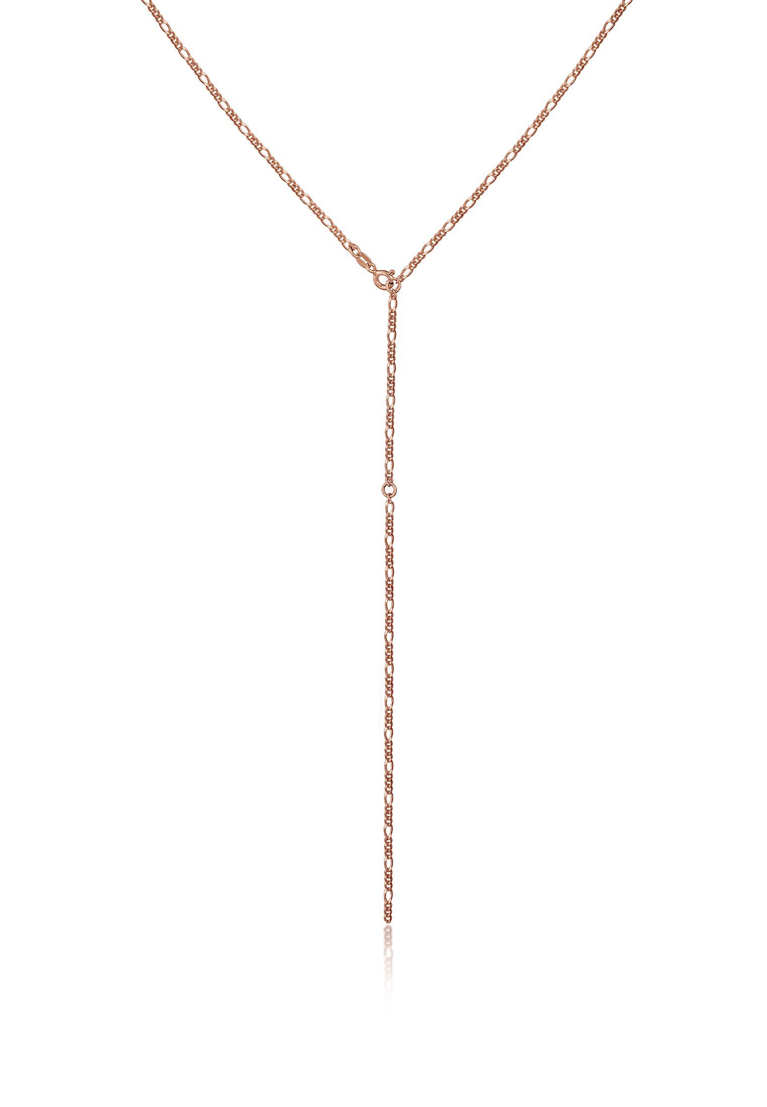 Elli Kette ohne Anhänger Y-Kette Figaro Basic Trend Verstellbar 925 Silber