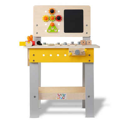 Baby Vivo Spielwerkbank »höhenverstellbare Spielwerkbank aus Holz - Bob mit Tafel und 39 Teilen Zubehör«