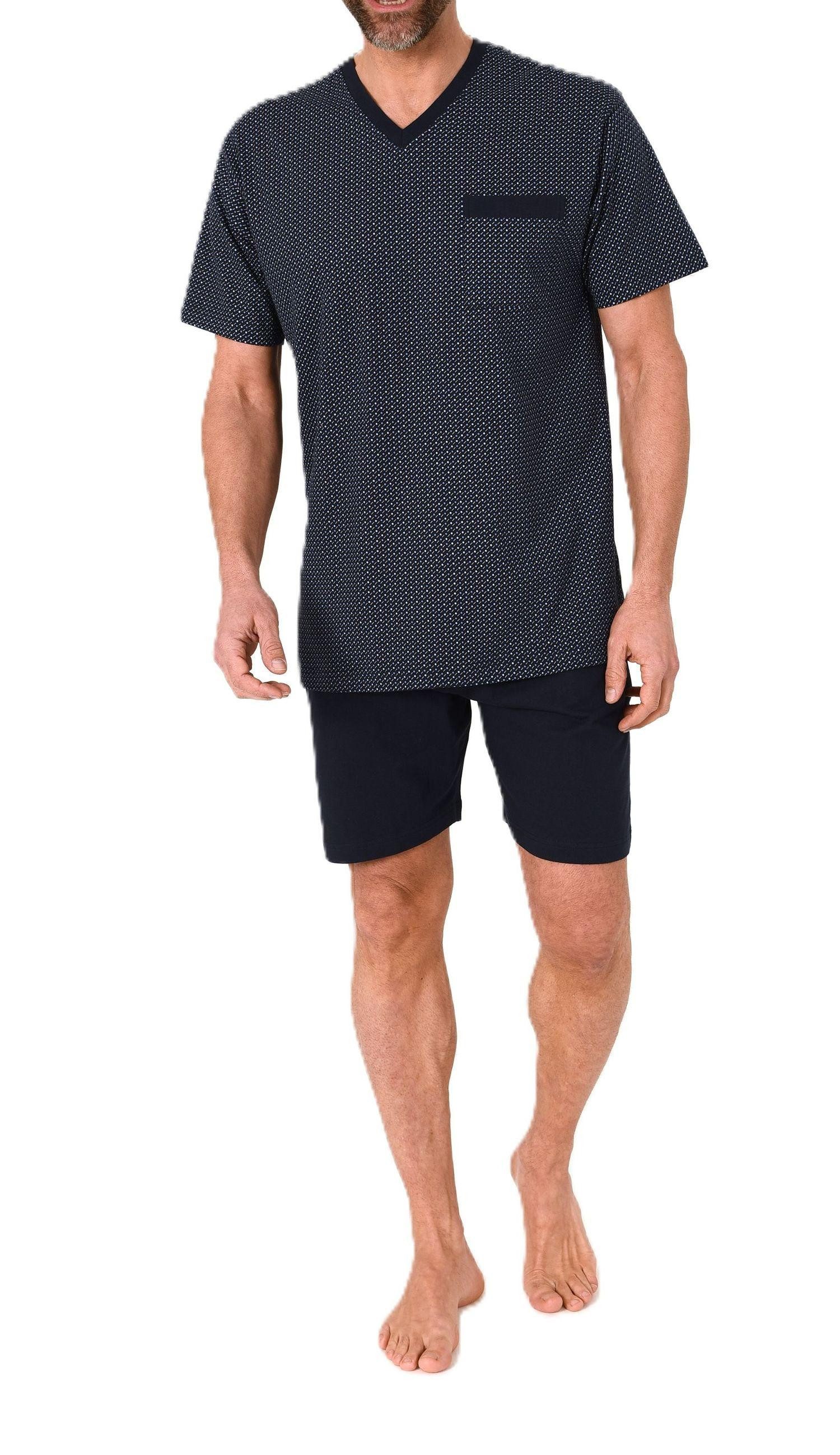 Normann Pyjama Normann Herren kurzarm Schlafanzug Shorty Pyjama mit V-Hals günstig online kaufen