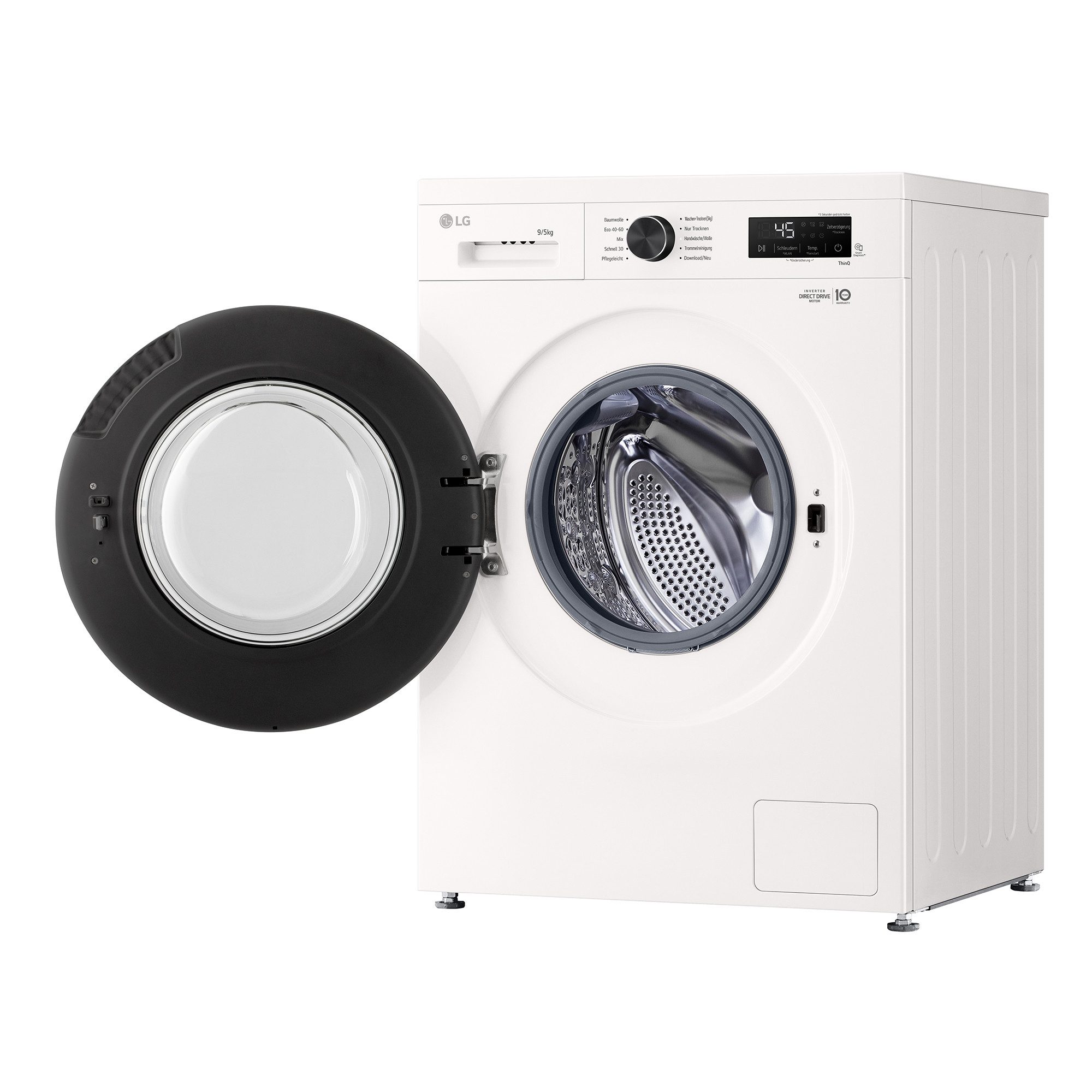LG Waschtrockner Serie 5 W4WB3095Y, 9 kg, 5 kg, 1310 U/min, Reversive Trommel: Wäsche verklumpt nicht und wird aufgelockert