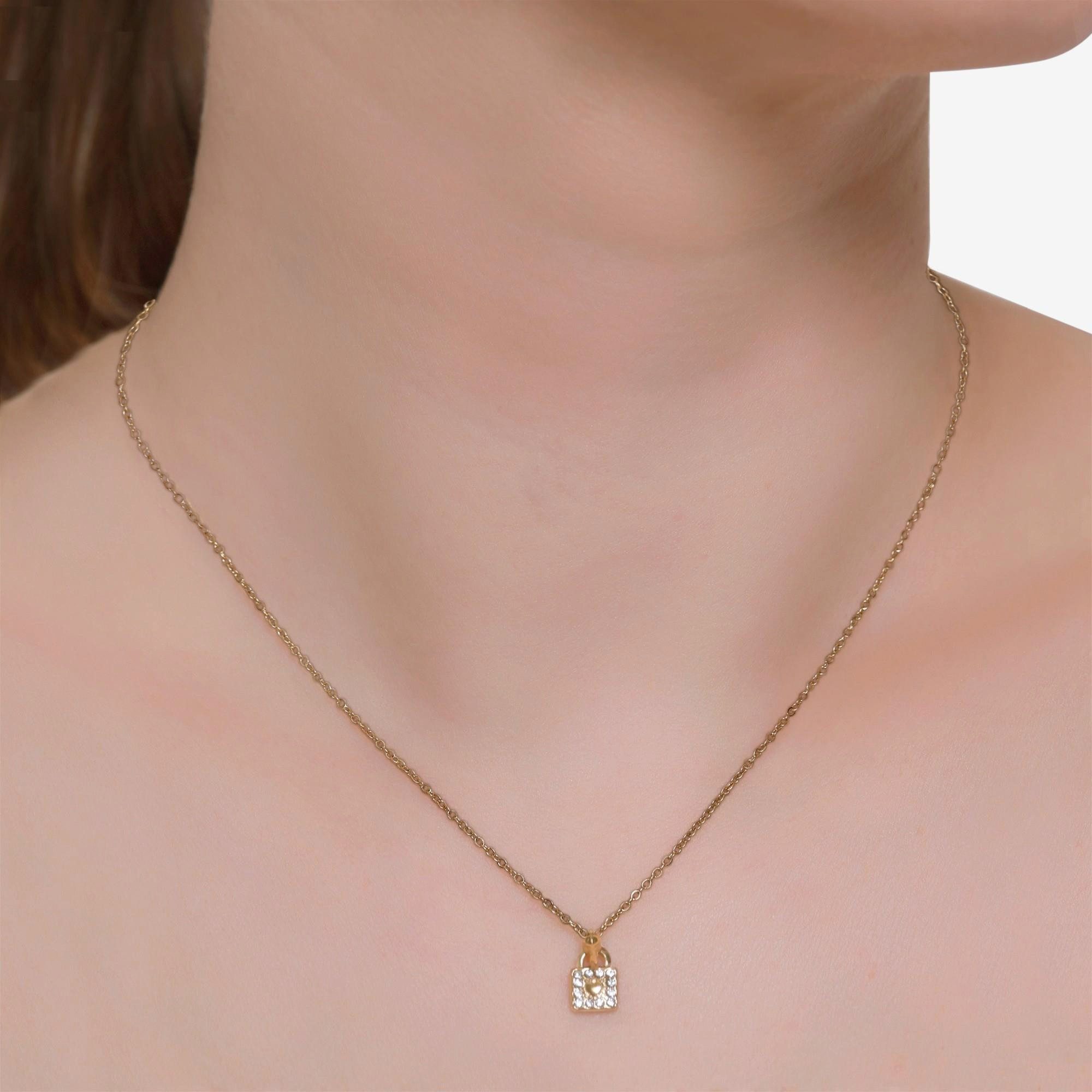 Heideman Collier Mina goldfarben (keine Angabe, inkl. Geschenkverpackung), feine Kette mit Stern Anhänger
