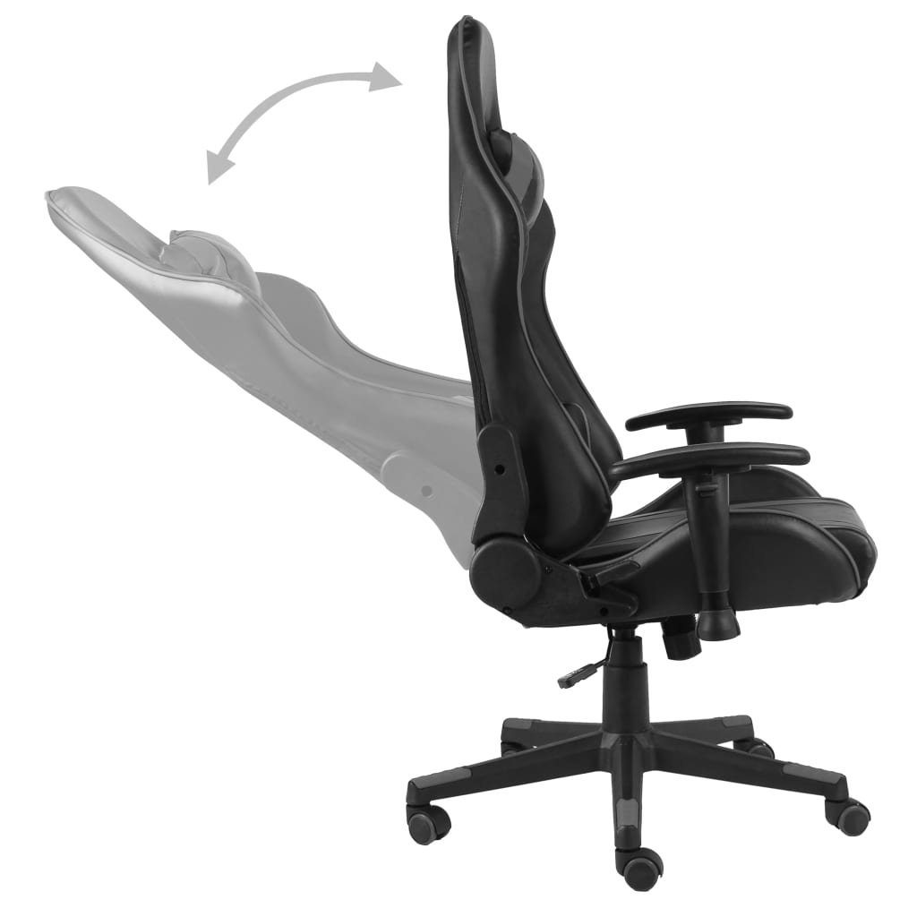 vidaXL Gaming-Stuhl Gaming-Stuhl Drehbar St) (1 Grau PVC Grau | Grau