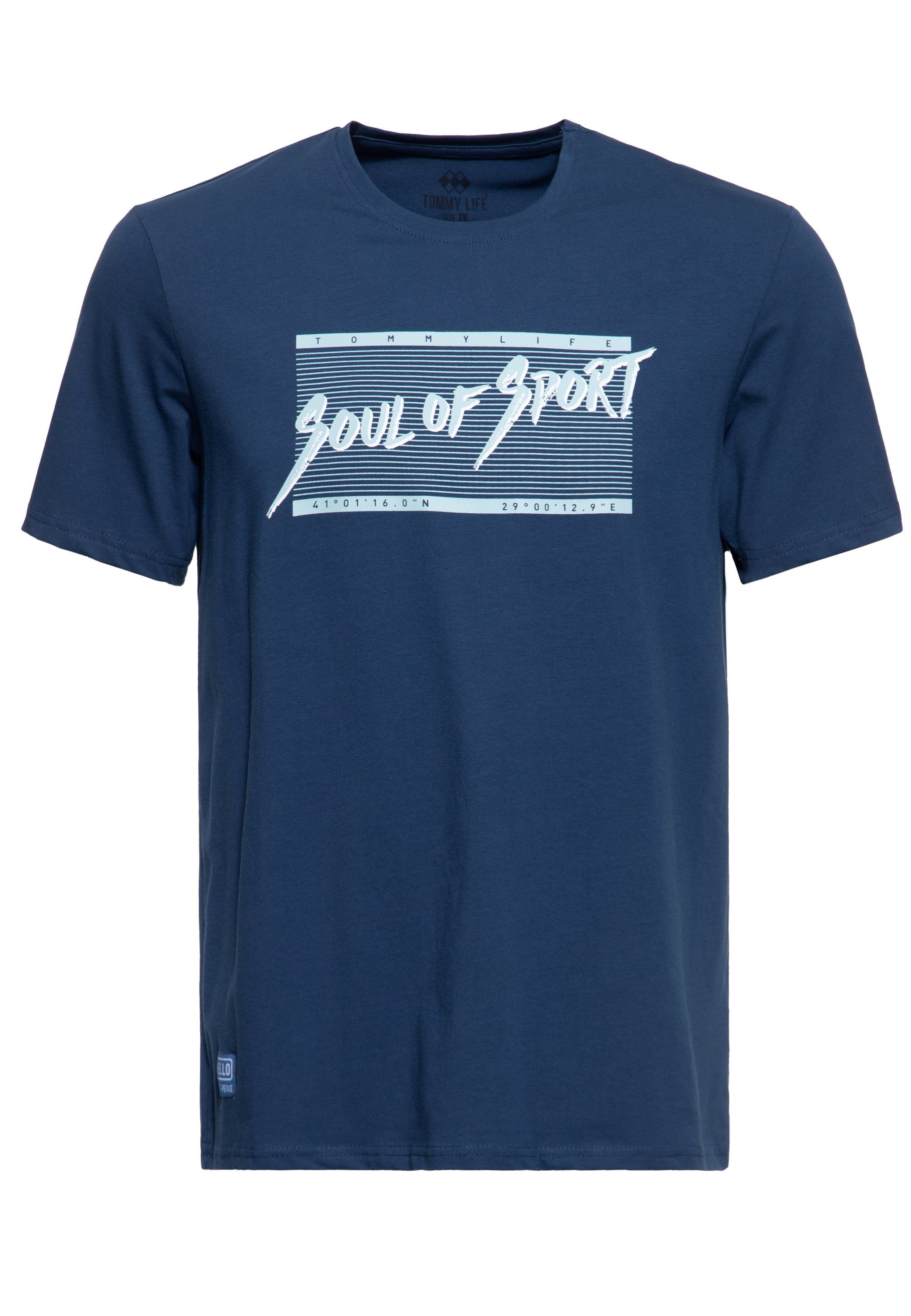 TOMMY LIFE Print-Shirt Soul Sport of (1-tlg) indigo