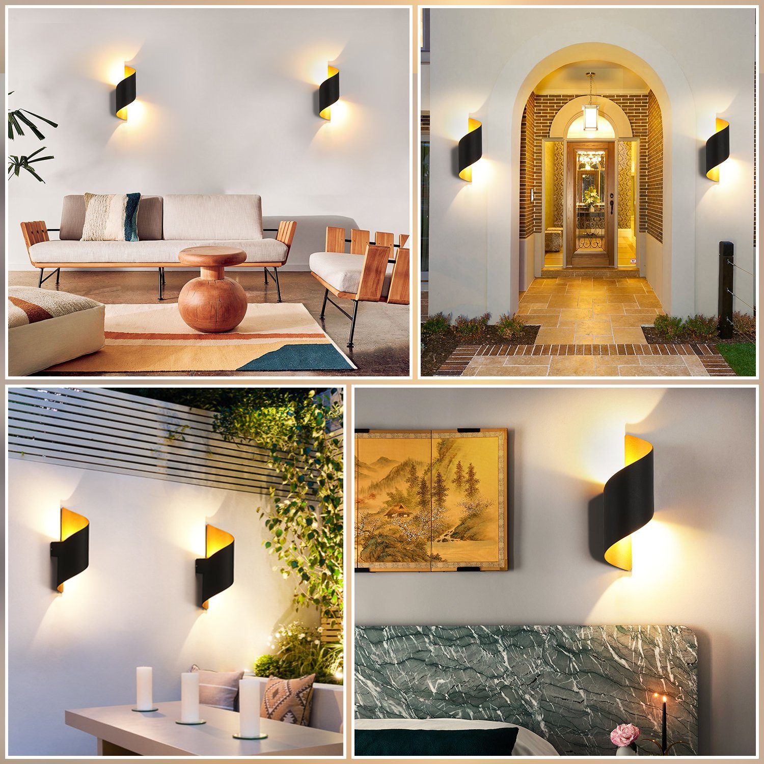 Garten, für 1 LED Stück Wandleuchte, Wandleuchte IP65, Wohnzimmer, Außenwandleuchte Innen/Außen LED Moderne Schlafzimmer LED integriert, OULENBIYAR Wandlampe 10W Badezimmer, fest Wandbeleuchtung, Warmweiß,