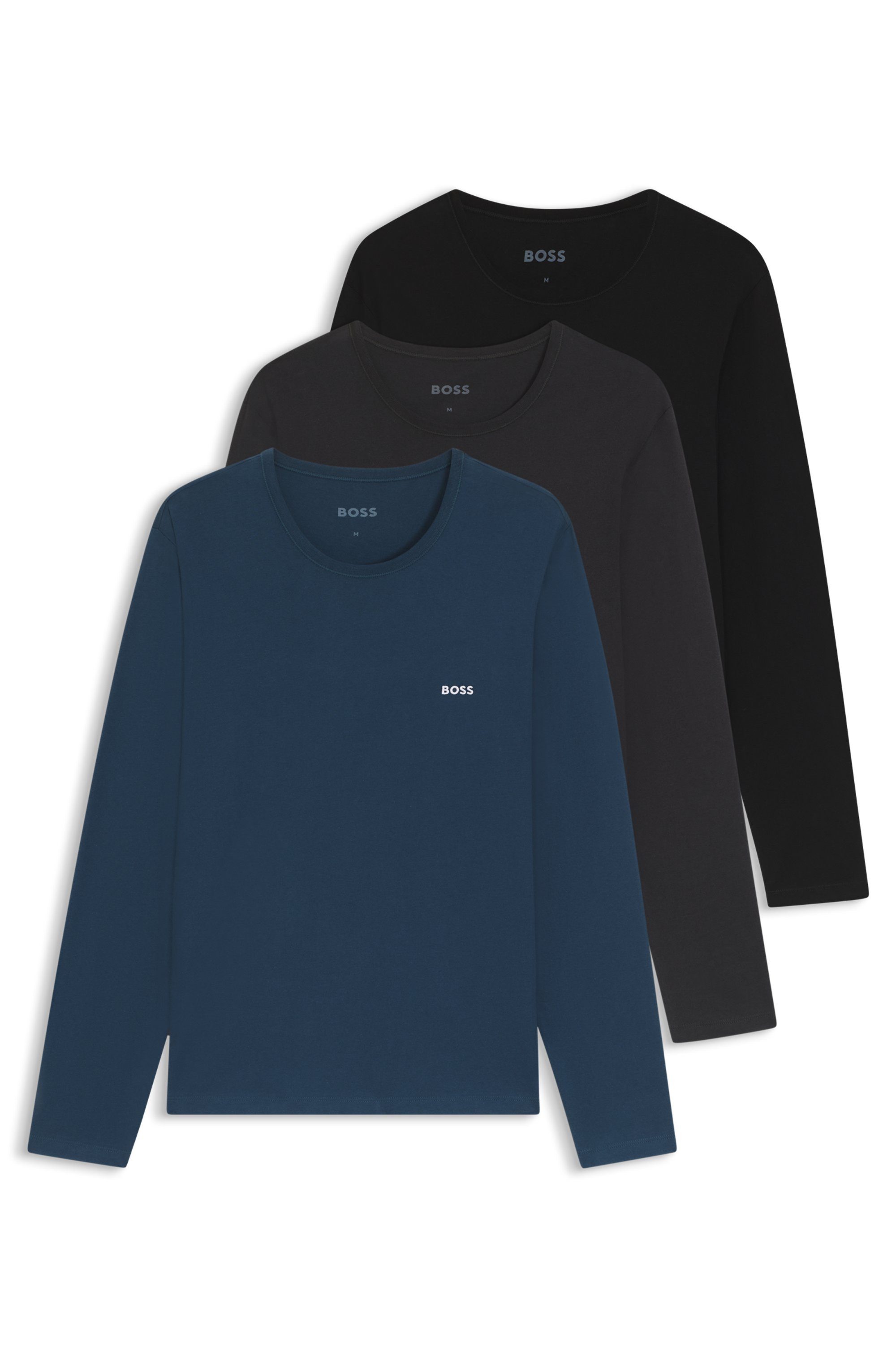 BOSS Langarmshirt longsleeve-Shirt R-Neck Classic COTTON 3pcs/pack (3-tlg) günstig online kaufen