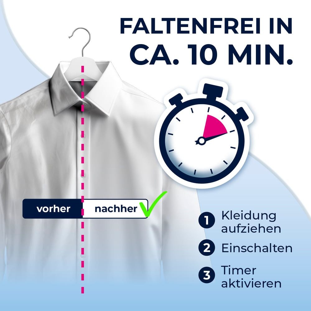 CLEANmaxx Bügelsystem Bügler für Hemden & Blusen in Weiß/Silber, 1800 W, Bügeleisen Bügelstation Hemd & Blusenbügler schnell trocken & gebügelt