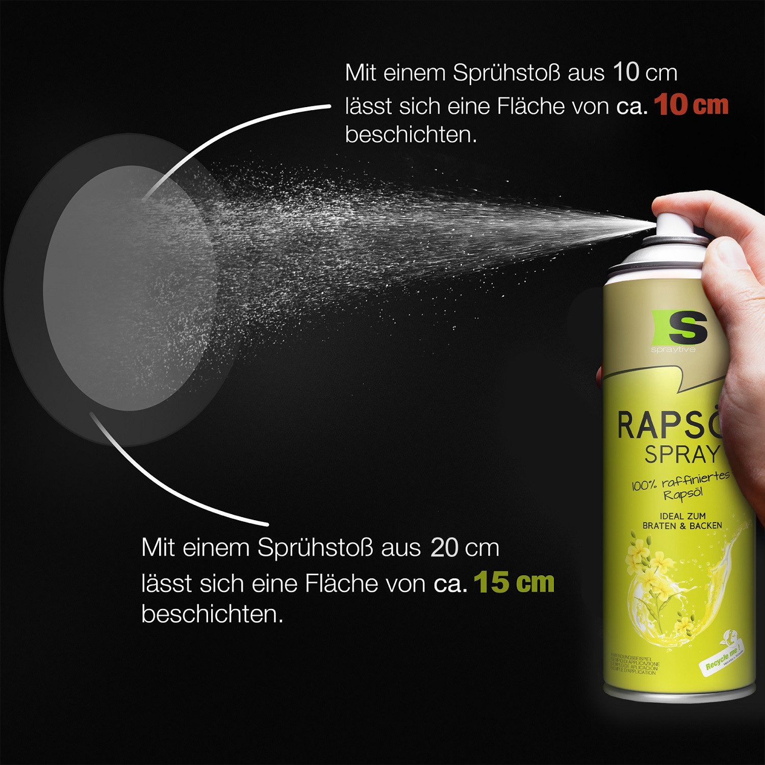 Spraytive Speiseöl 1 x 400ml Rapsöl Spray - Ölspray zum Kochen, Backen & für Salate, Made in Germany – Bild 4 von 5