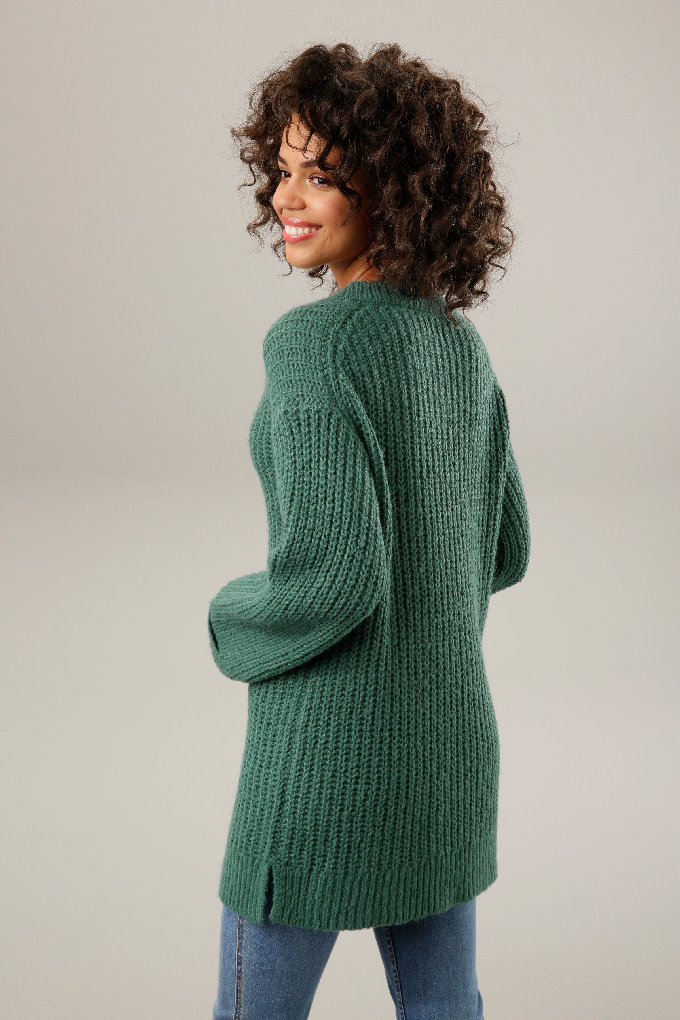 Aniston CASUAL Longpullover mit fixierten Umschlag günstig online kaufen