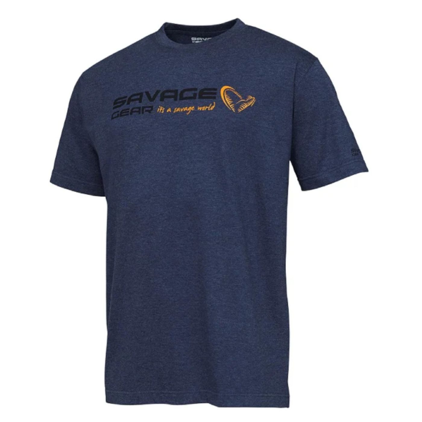 Savage Gear T-Shirt Savage Gear Signature Logo T-Shirt Blue Melange - Angelshirt