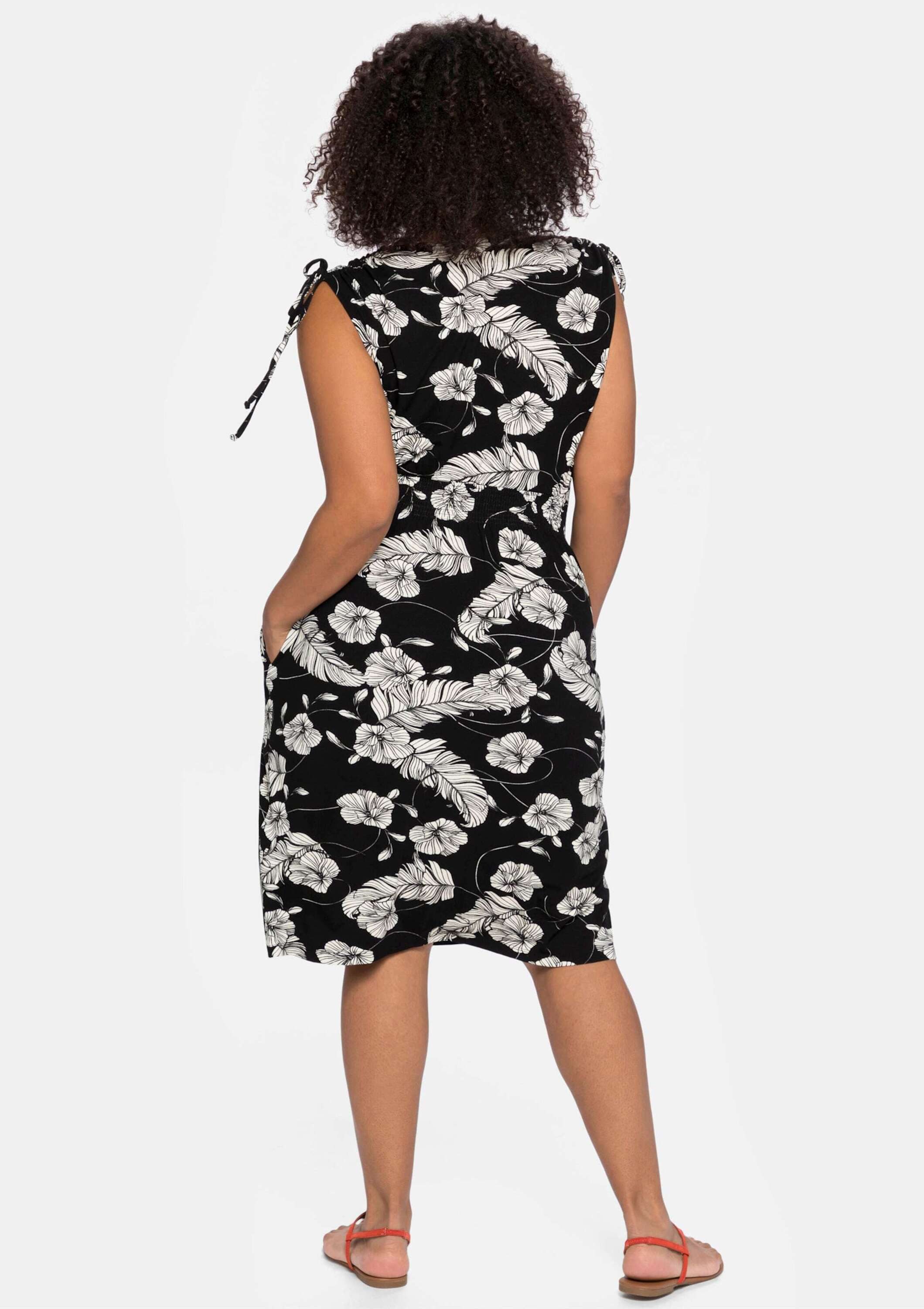 Sheego Etuikleid Strandkleid Ärmellos mit Wickeloptik und Eingrifftaschen günstig online kaufen