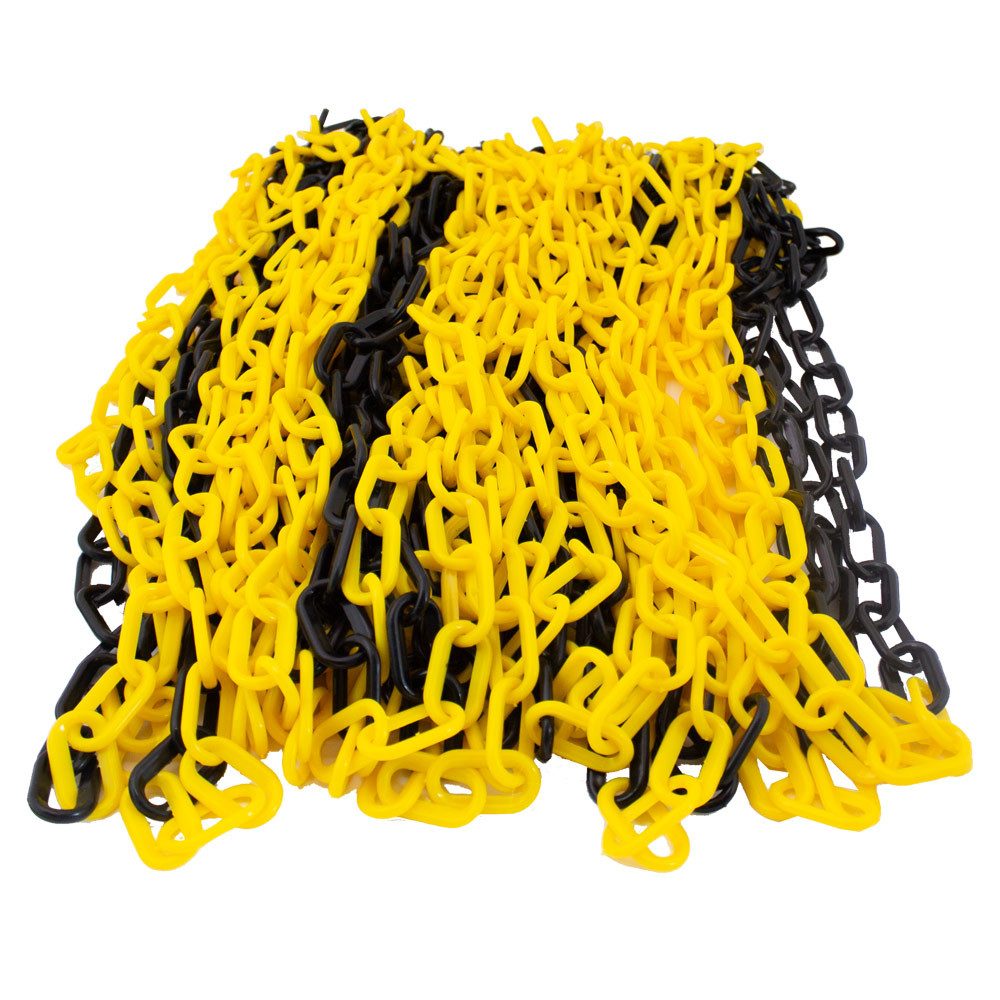 Bituxx Absperrkette Kette 25m für Absperrpfosten Gelb / Schwarz, (MS-19057)