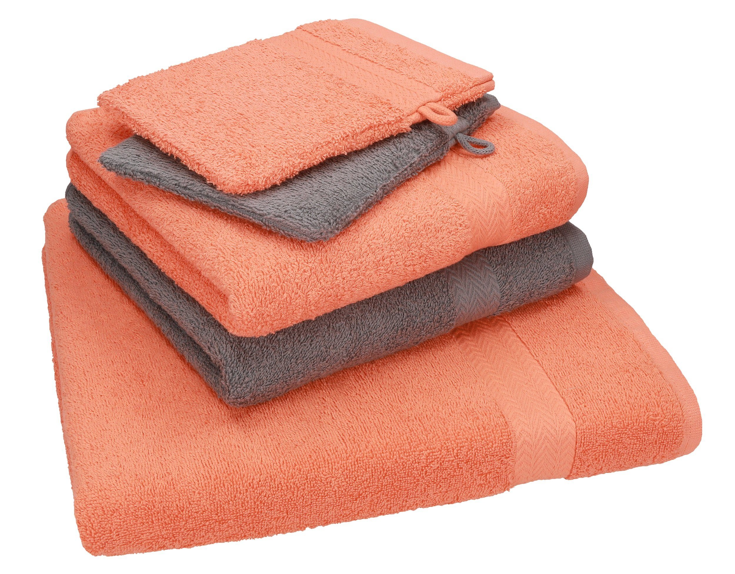 Single Waschhandschuhe, TLG. Pack Baumwolle, 100% Betz (5-tlg) Betz 5 Handtuch 2 2 Set Handtücher Baumwolle Duschtuch Set Handtuch 1 orange