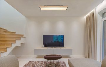 Globo Deckenleuchte Deckenleuchte Wohnzimmer LED Deckenlampe Schlafzimmer Holzoptik