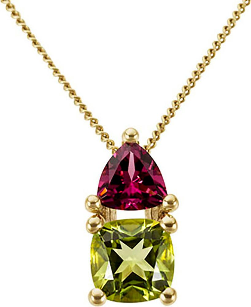 Kettenanhänger Schmuck Geschenk Gold 333 Halsschmuck Anhänger Edelstein Dreieck Rund