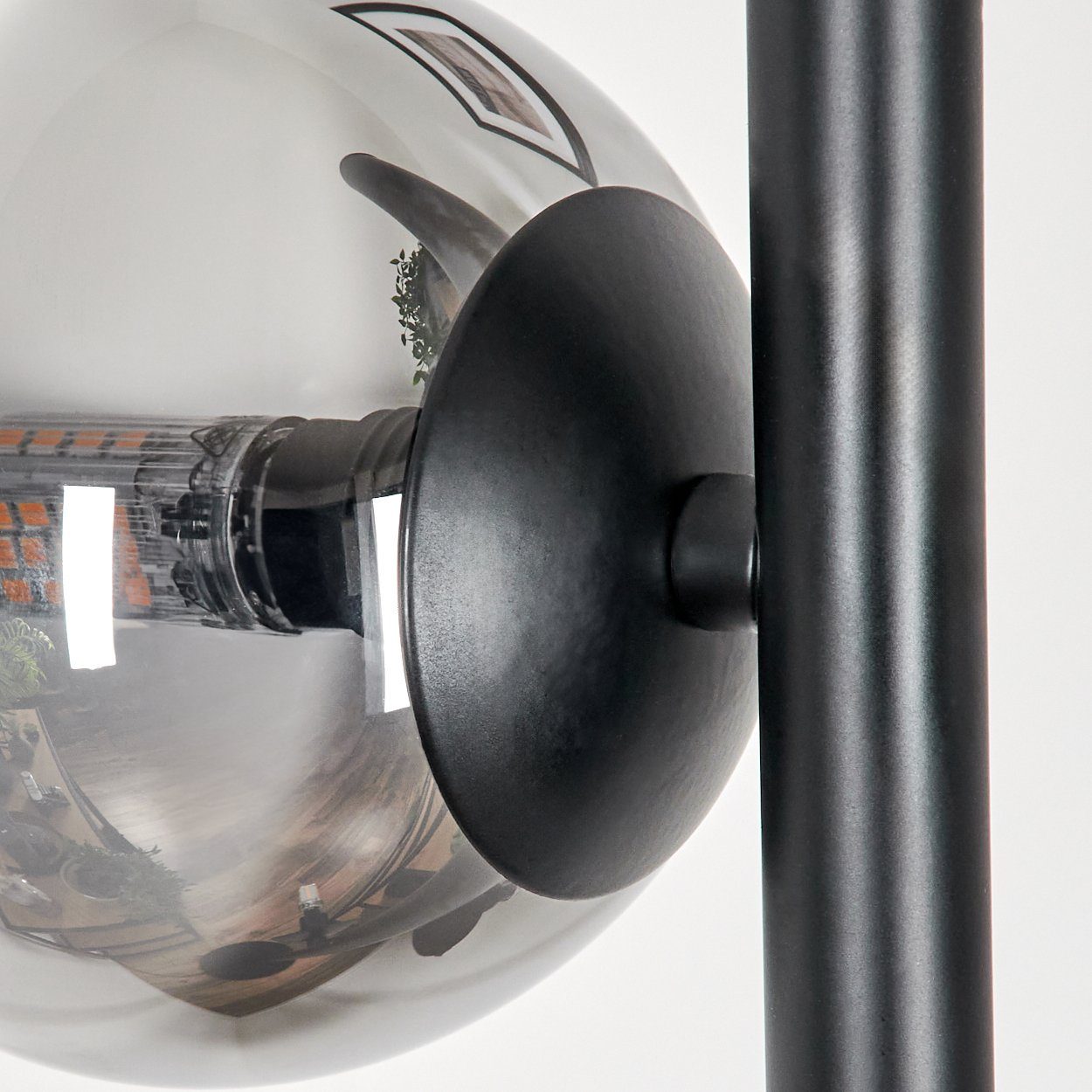 Retro-Design Leuchtmittel x G9, Schwarz/Rauchfarben/Klar, Leuchtmittel, Stehlampe hofstein ohne aus aus Standlampe Glas, in im ohne 3 Metall/Glas Stehlampe