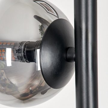 hofstein Stehlampe Stehlampe aus Metall/Glas in Schwarz/Rauchfarben/Klar, ohne Leuchtmittel, Standlampe im Retro-Design aus Glas, 3 x G9, ohne Leuchtmittel
