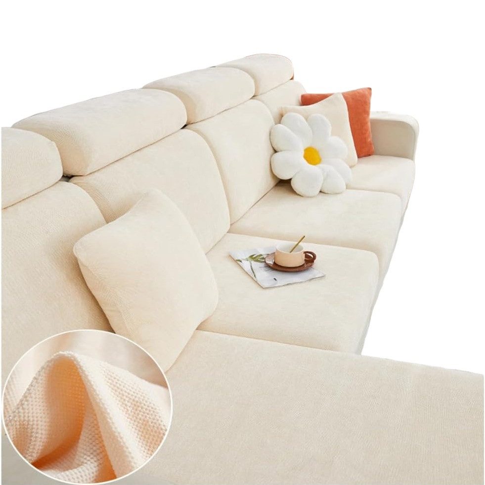 Coonoor Sofahusse Sofabezug Ecksofa L Form Stretch Chenille Sofa, Überzug U günstig online kaufen