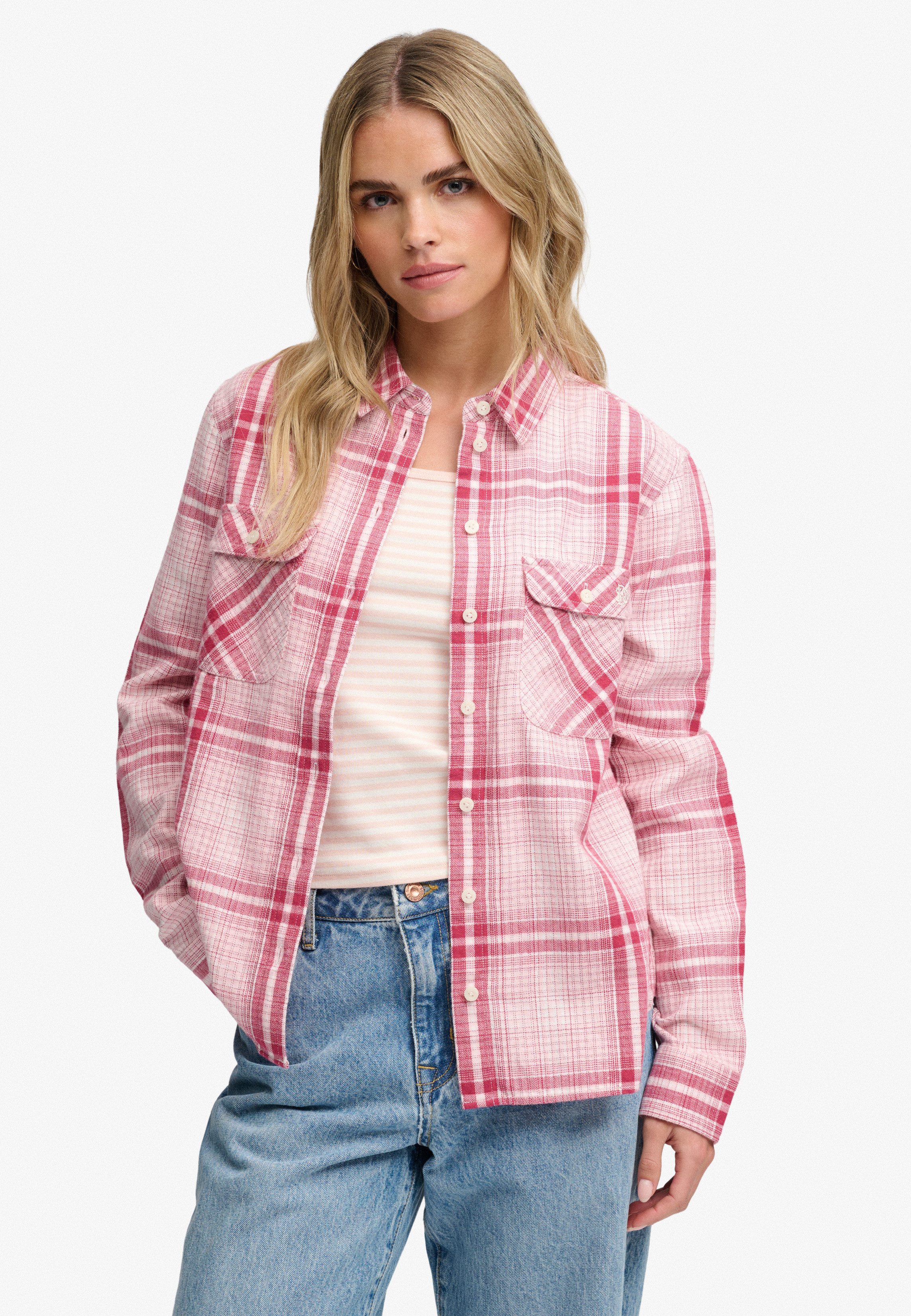 Superdry Karobluse LUMBERJACK CHECK FLANNEL SHIRT Baumwolle, relaxed fit, aus weichem Flanell