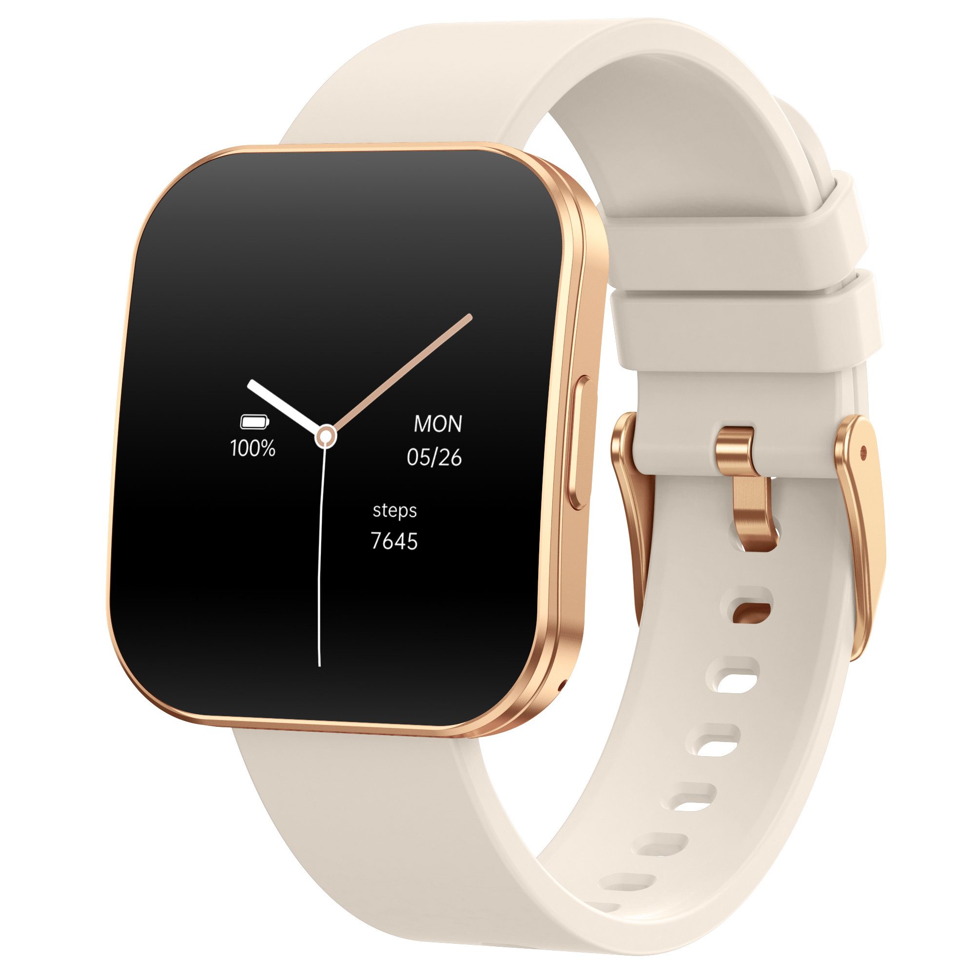 Levowatch TINY Damen Smartwatch, Sprachsteuerung, AMOLED Always-On, dünne 8mm Smartwatch (4.7 cm/1.8 Zoll, Android und iOS) Fitness Tracker Uhr, 3 Armbänder, Menstruationszyklus, wasserdicht, 8mm Metallgehäuse, 4-teilig, Damengröße, Telefon Funktion, Anrufe, Schrittzähler, Puls, Blutdruck, Stress- & Schlafüberwachung