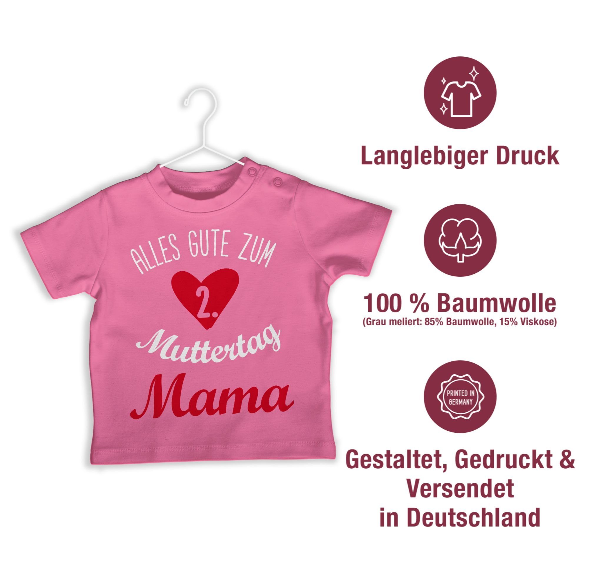 Alles Muttertagsgeschenk Shirtracer zweiten Muttertag gute Muttertag T-Shirt I Pink zum 2 2.