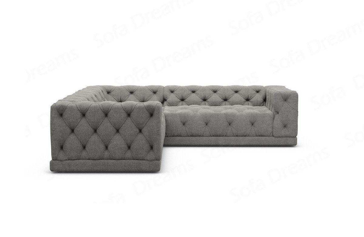 dunkelgrau37 Ecksofa Loungesofa, Stoff Form Stoffsofa, Polster Sofa Strukturstoff Palma Chesterfield L Stil Dreams Sofa