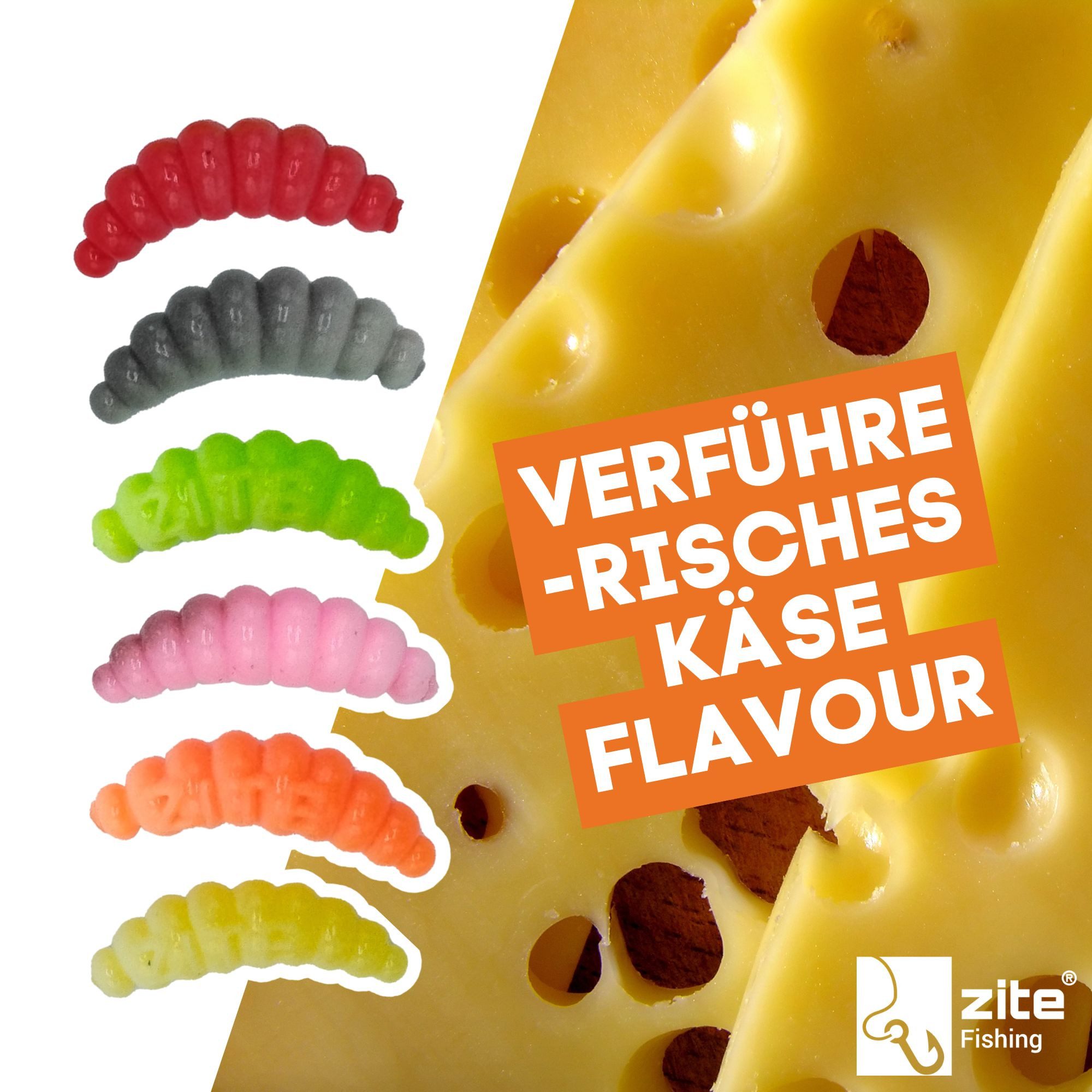 Zite Kunstköder 12x Mighty Mag auftreibend Knoblauch/Käse 2,8cm Bienenmade