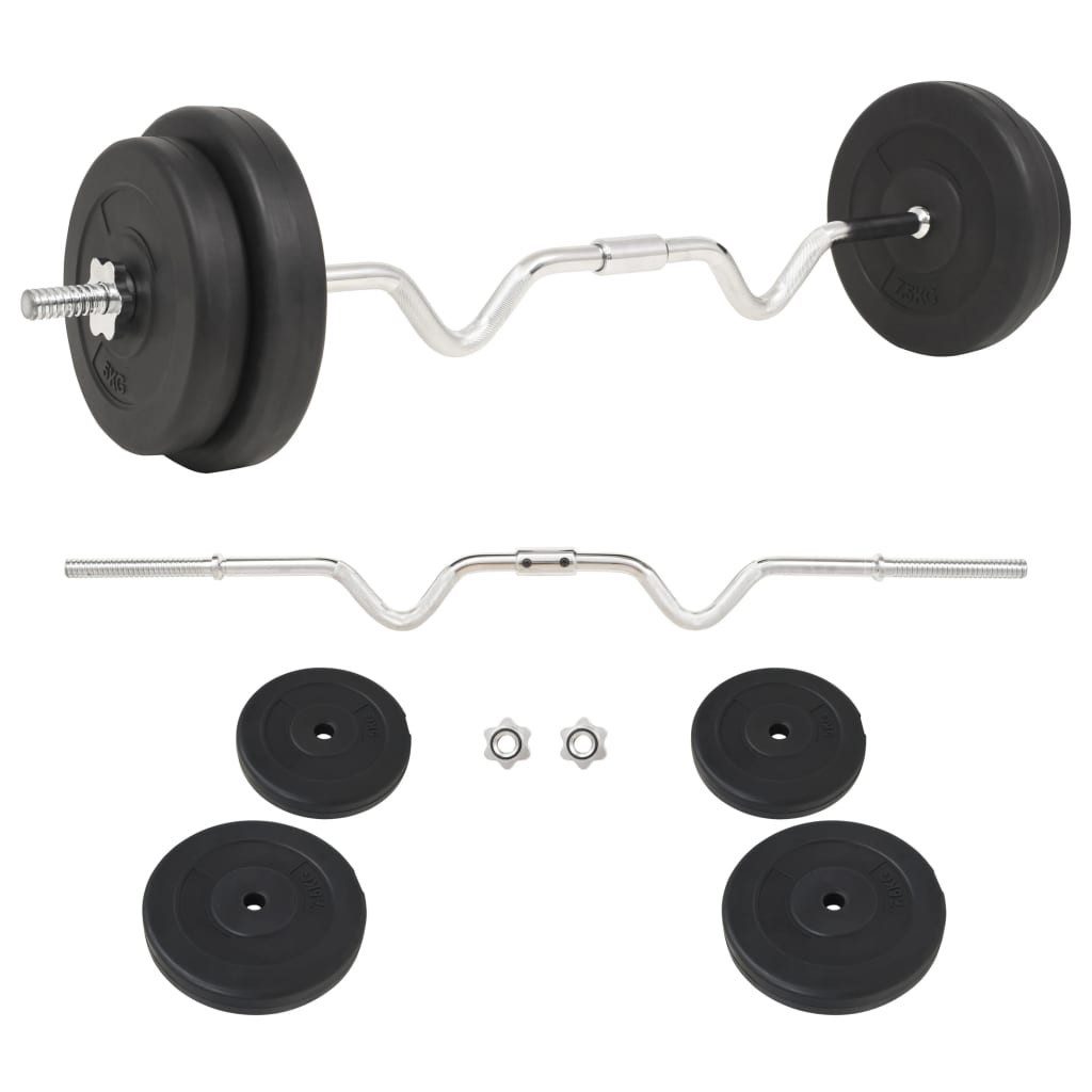 vidaXL Hantel-Set Langhantel-Set 30 kg