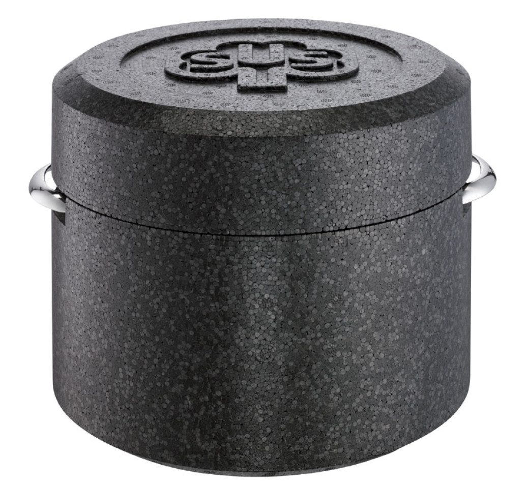 SCHULTE-UFER Kochtopf Romana i, (Set, 3-tlg., 1 x Topf, 1 x Deckel, 1 x Thermobox), Spülmaschinengeeignet, Ofenfest, Edelstahl, 16 cm Durchmesser