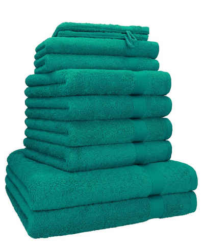Betz Handtuch Set »10-tlg. Handtuch-Set PREMIUM 100%Baumwolle 2 Duschtücher 4 Handtücher 2 Gästetücher 2 Waschhandschuhe« (10-tlg)