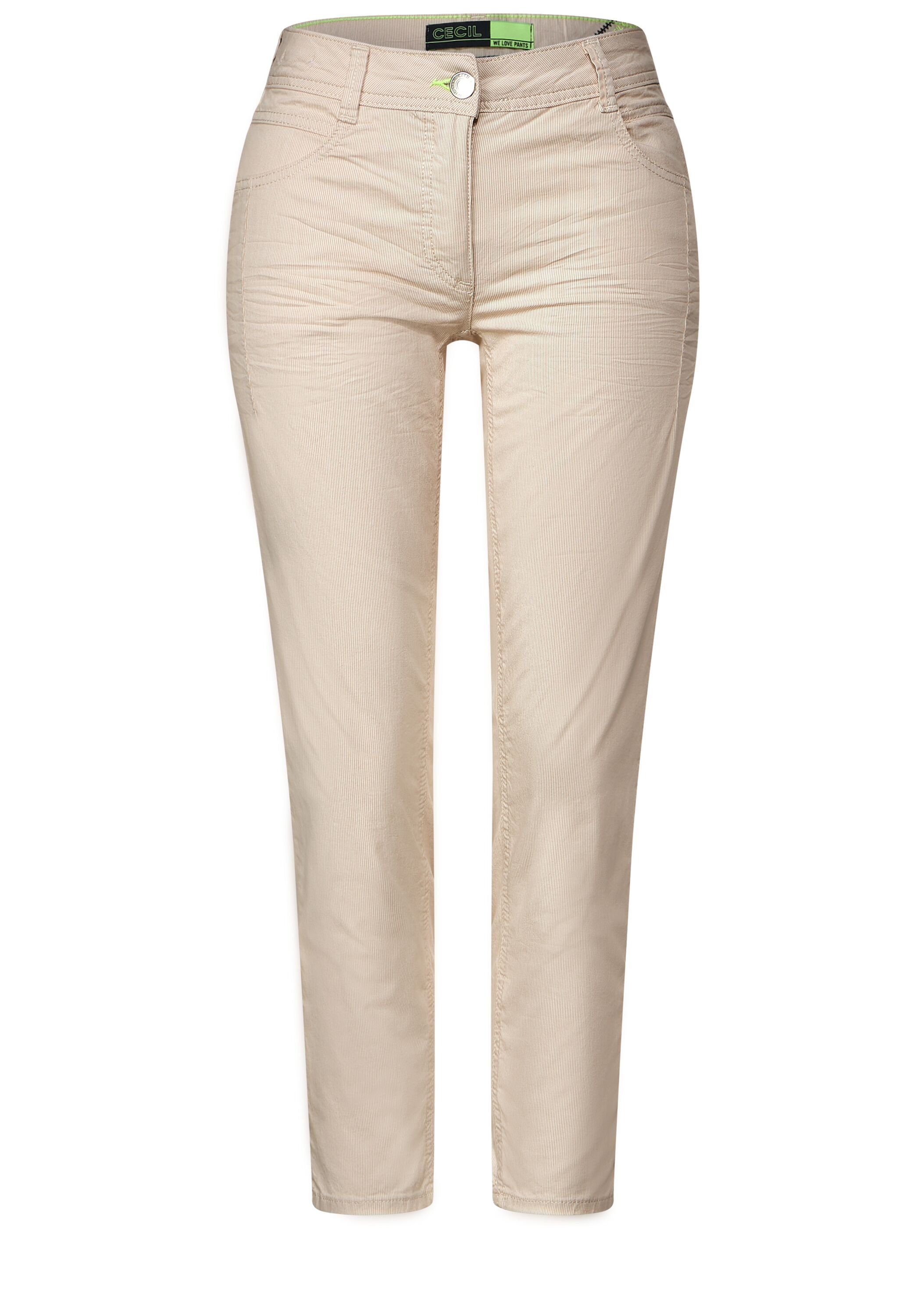 Style authentic beige Stoffhose Cecil 4-Pocket