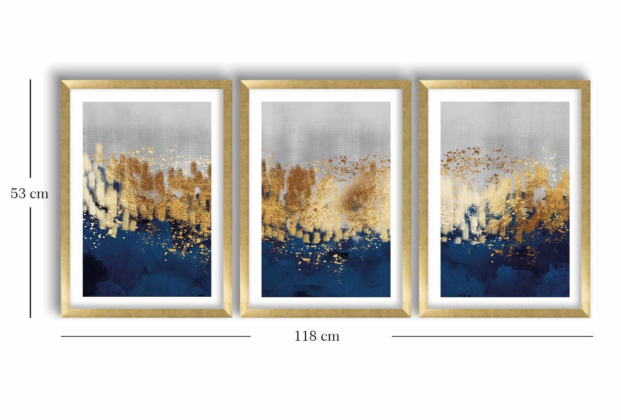 Wallity Leinwandbild 100% MDF (Thickness: 2,7 mm), 38 x 53 cm (3 Pieces) F1147, (3 St)