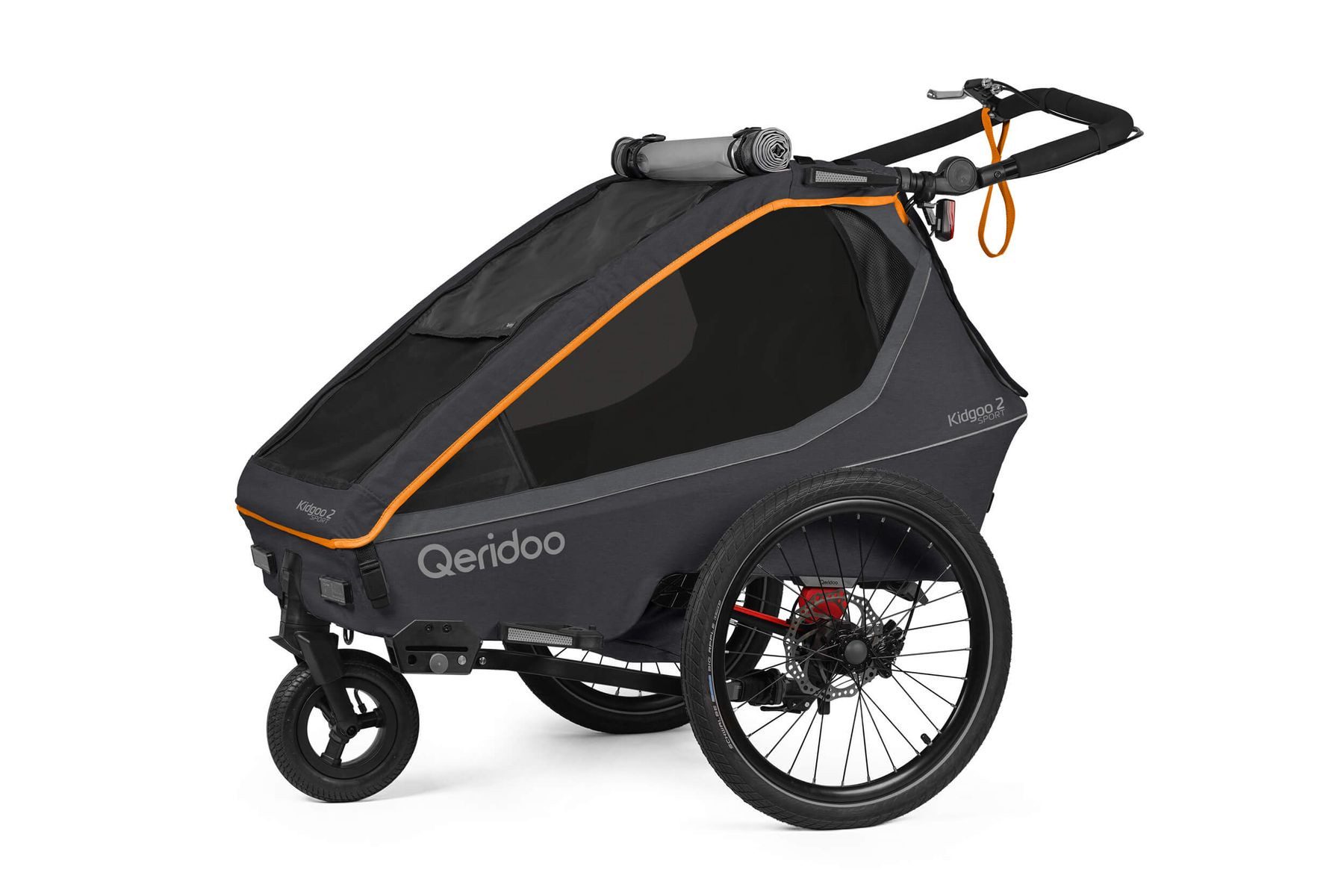 Qeridoo Fahrradkinderanhänger Kidgoo 2 Sport FIDLOCK Edition, ab 6 Monate-ca. 6 Jahre, zwei Kinder, Fahrradanhänger, Buggy, Jogger