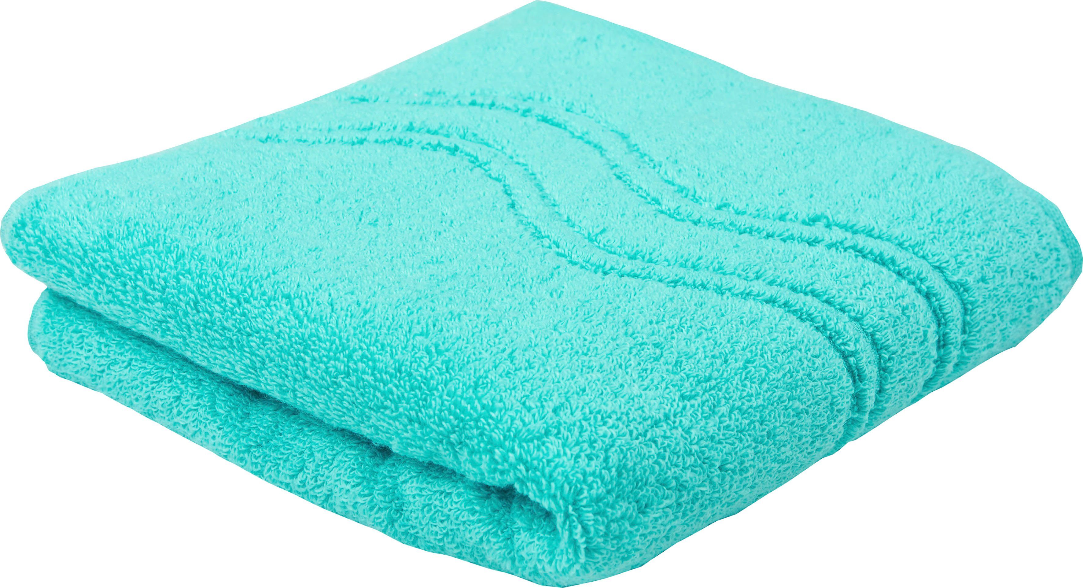 aqua feeling, Wellen-Bordüre ROSS (1-St), Frottier bleached Duschtuch mit Cashmere