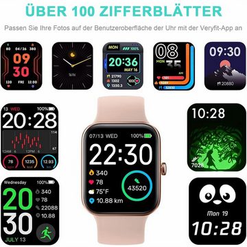 REDOM Damen Herren Fitness Uhr Uhren Tracker Smart Watch Sportuhr Armbanduhr Smartwatch (1,69 Zoll, 300mAh Li-Ionen) IP68 Wasserdicht Armband Fitnessuhr iOS/Android, 1-tlg., Touchscreen, Herzfrequenz Pulsmesser Schrittzähler Schlafmonitor Aktivitätstracker