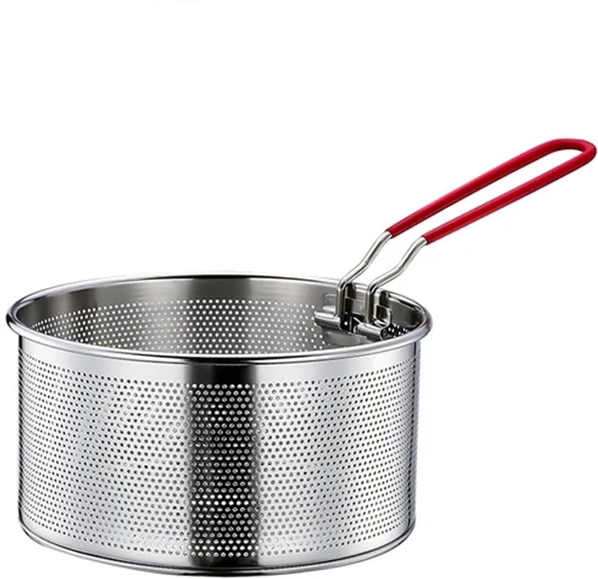 Little Lorien Küchensieb Edelstahl Küchensieb & Frittierkorb, Nudelsieb, abnehmbarer Griff, Edelstahl, (2-St., 1 x Frittierkorb aus Edelstahl mit abnehmbarem Griff), Frittierkorb für frittieren, Pasta und gemüse mit abnehmbarer Griff