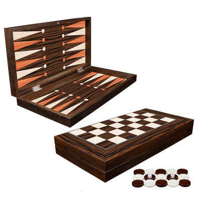 Yenigün Spiel, Strategiespiel Backgammon Tavla, aus Holz, verstaubares Brett