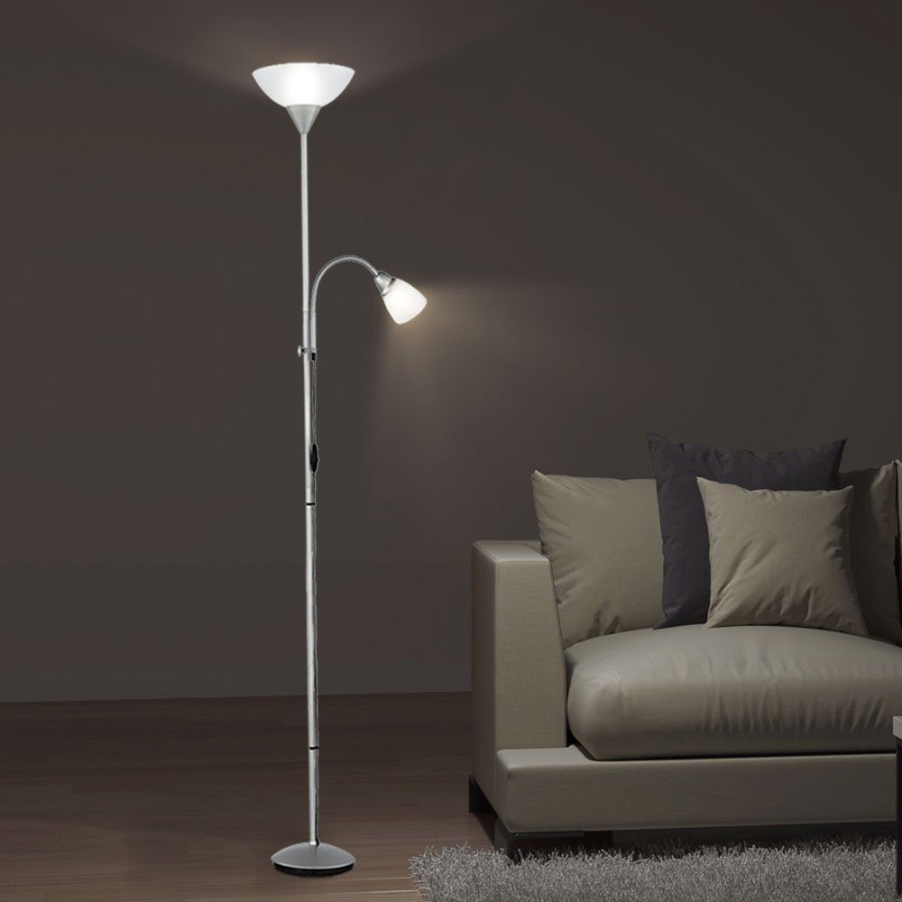 etc-shop LED Stehlampe, Leuchtmittel inklusive, schaltbar Steh Warmweiß, Wohn Decken Zimmer Leuchte Fluter Farbwechsel, Flexo