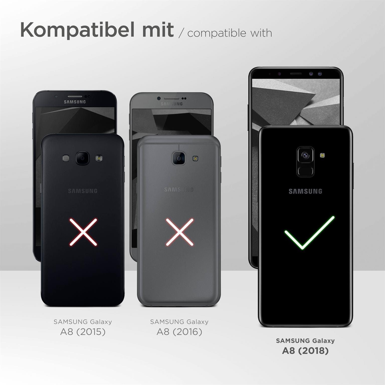 ONEFLOW Handyhülle für Samsung Galaxy A8 (2018) Hülle Dünn SlimShield Pro Schwarz 5,6 Zoll, Backcover TPU Case Handyhülle minimalistisch Schutzhülle Erhöhter Rand