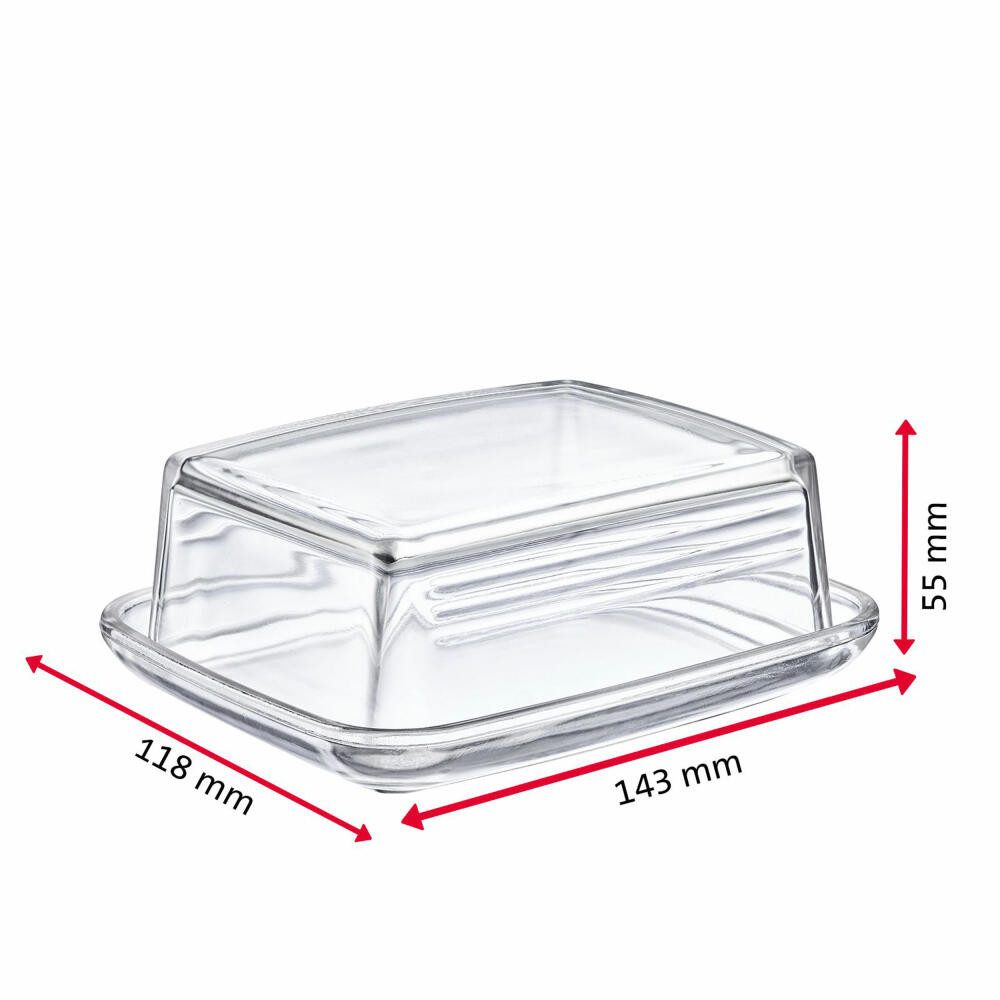 WESTMARK Butterdose 2 Stk., aus Glas, Länge: 14,3 cm, Transparent, Glas