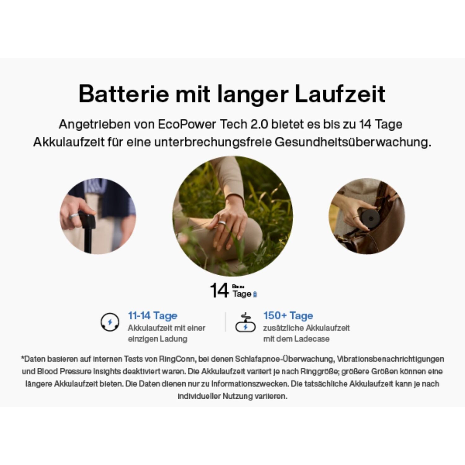 RingConn Smart Ring Gen3 - smarter Begleiter für Gesundheit, Fitness und Regeneration, bis zu 14 Tage Akku • Gratis-App ohne Abo • Vibrationsfunktion – Bild 4 von 5