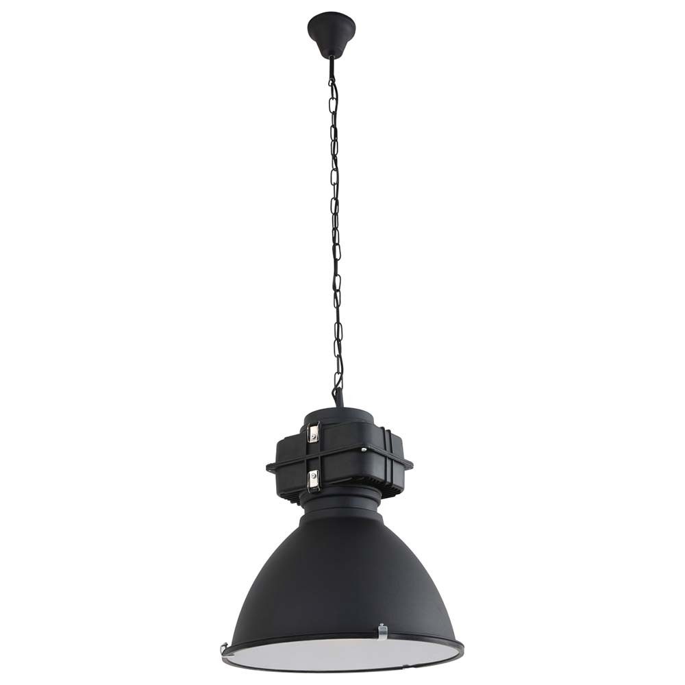 Steinhauer LIGHTING Pendelleuchte, Leuchtmittel nicht inklusive, Hängelampe Pendelleuchte Industrie Esszimmerleuchte schwarz Glas