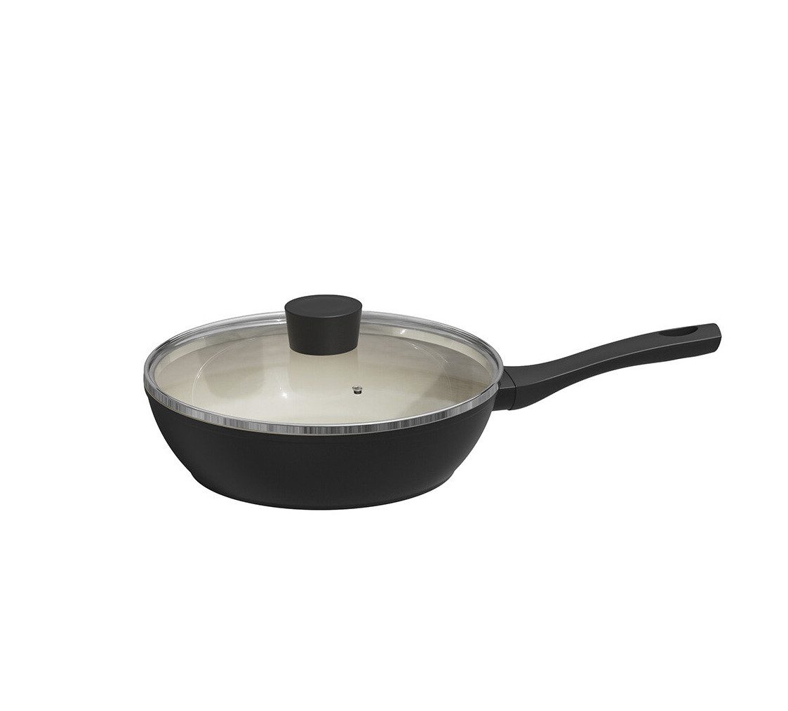 Michelino Bratpfanne Nora New Line Pfanne mit Glasdeckel ø24 cm - Induktionsgeeignet, Aluminium (1-tlg), Induktionsgeeignet, ø24 cm
