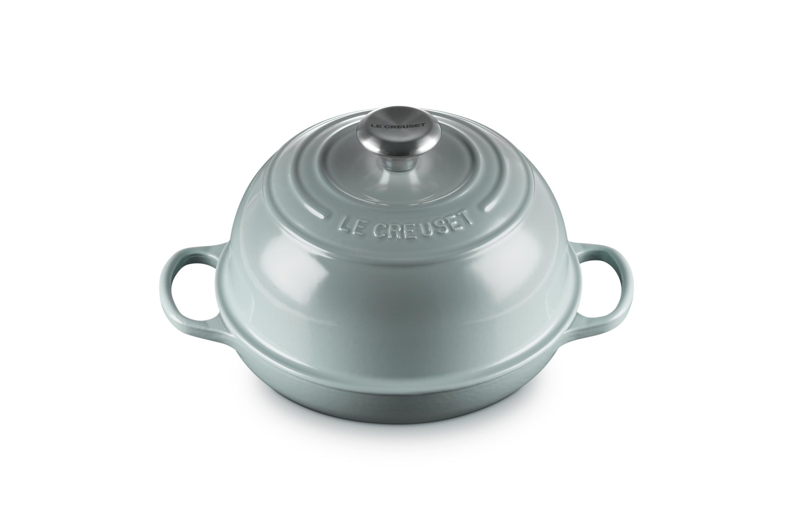 LE CREUSET Bräter Signature Brot Bräter 24cm, Gusseisen, Rund, Ø 23,9 cm, 3,5 l, 4,84 kg, Sea Salt, 21301247170430