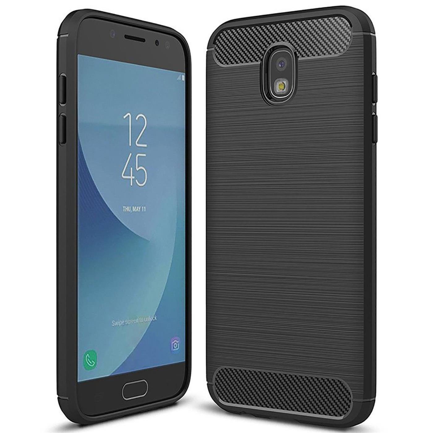 CoolGadget Handyhülle »Carbon Handy Hülle für Samsung Galaxy J7 2017« 5,5  Zoll, robuste Telefonhülle Case Schutzhülle für Samsung J7 2017 Hülle