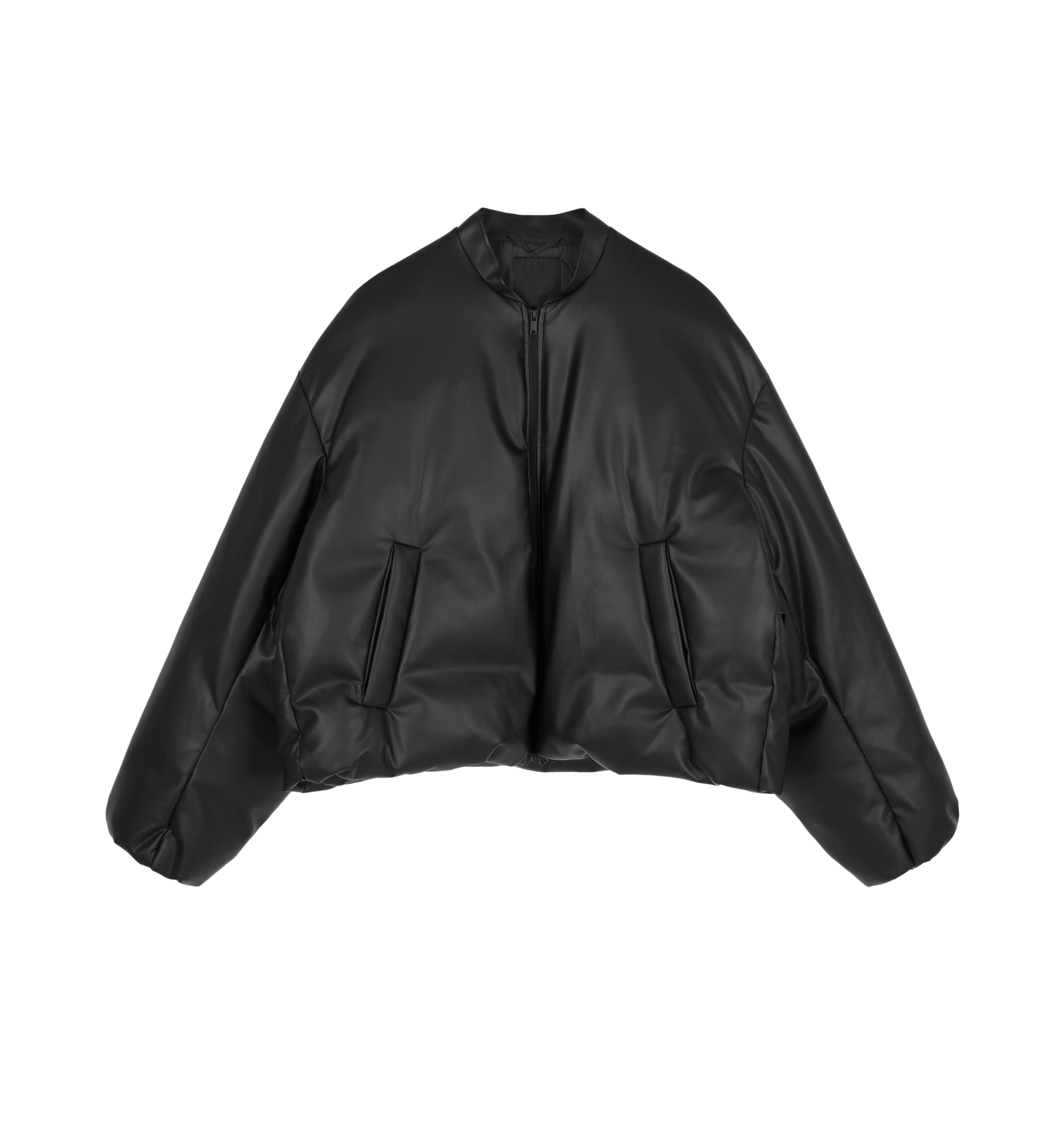 JNBY Daunenjacke Damen Boxy Daunenjacke mit Leder Optik Oberstoff