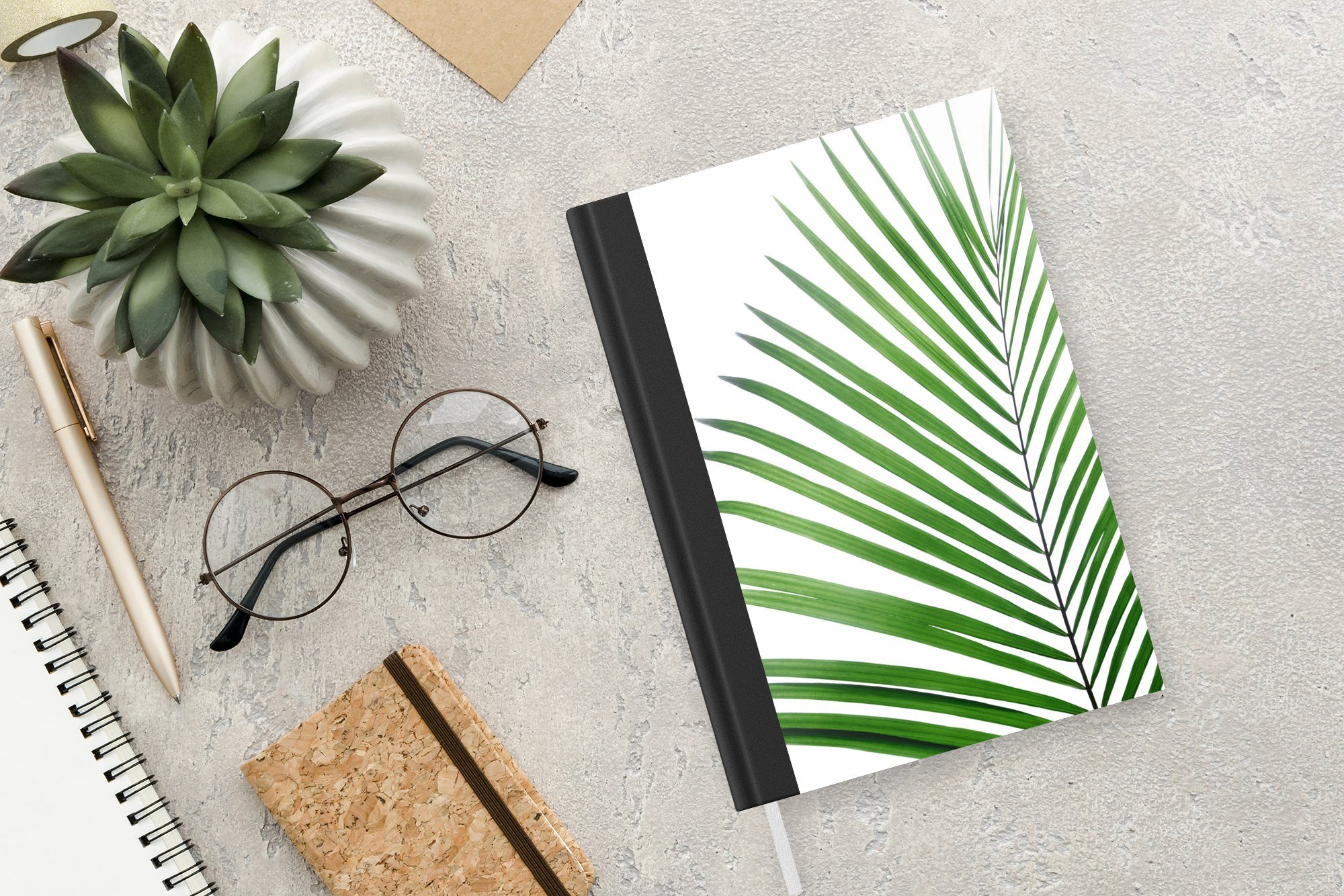 Natur Notizbuch - Haushaltsbuch Notizheft, MuchoWow Pflanze - 98 A5, Grün Seiten, - Weiß, Tagebuch, Merkzettel, Journal,