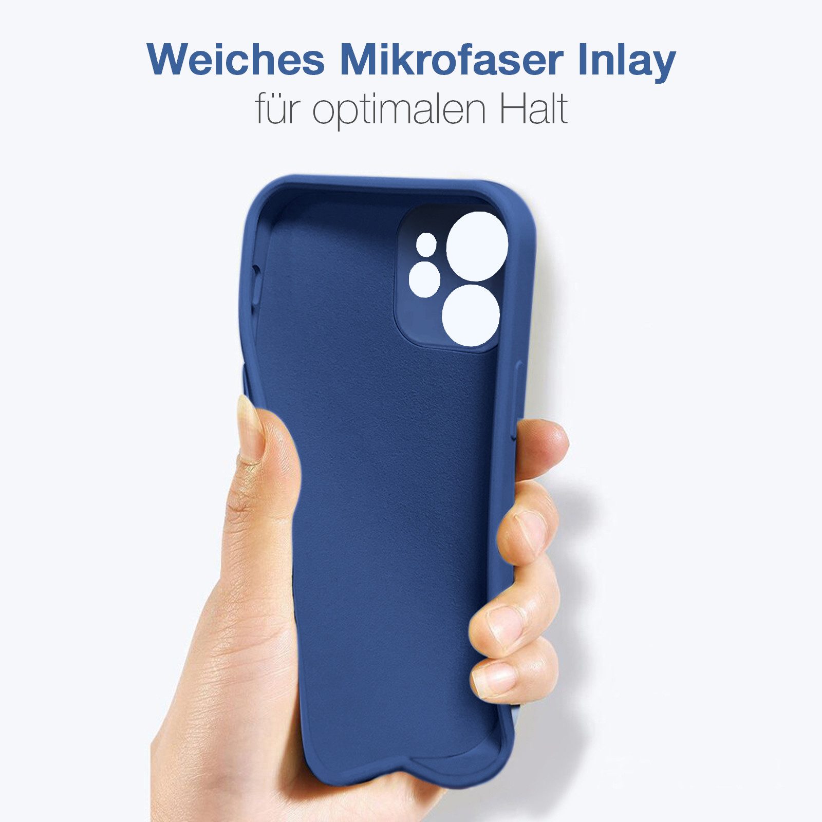 Tec-Expert Handyhülle SoftGrip Cover Hülle für Apple iPhone 12, Handy Case Bumper integrierter Kameraschutz flexibel