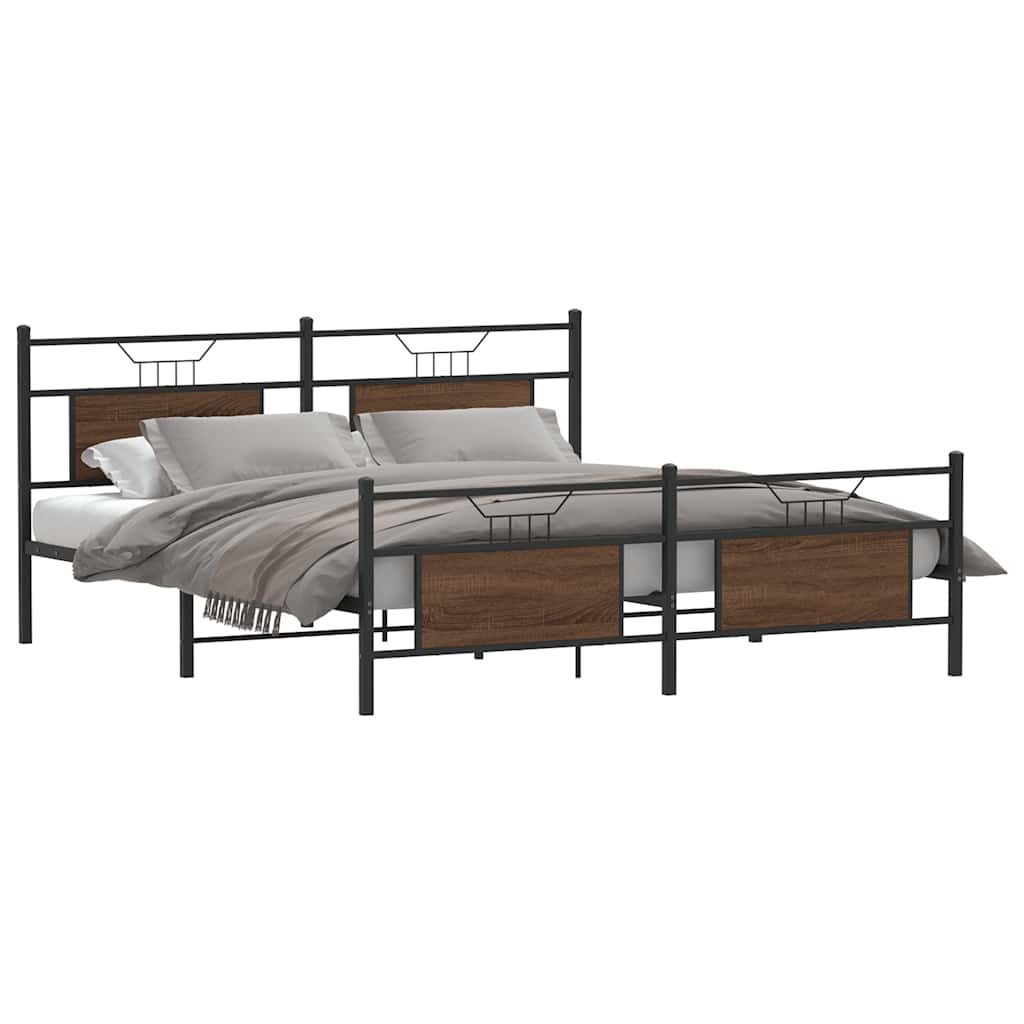 vidaXL Bett Metallbett ohne Matratze Braun günstig online kaufen