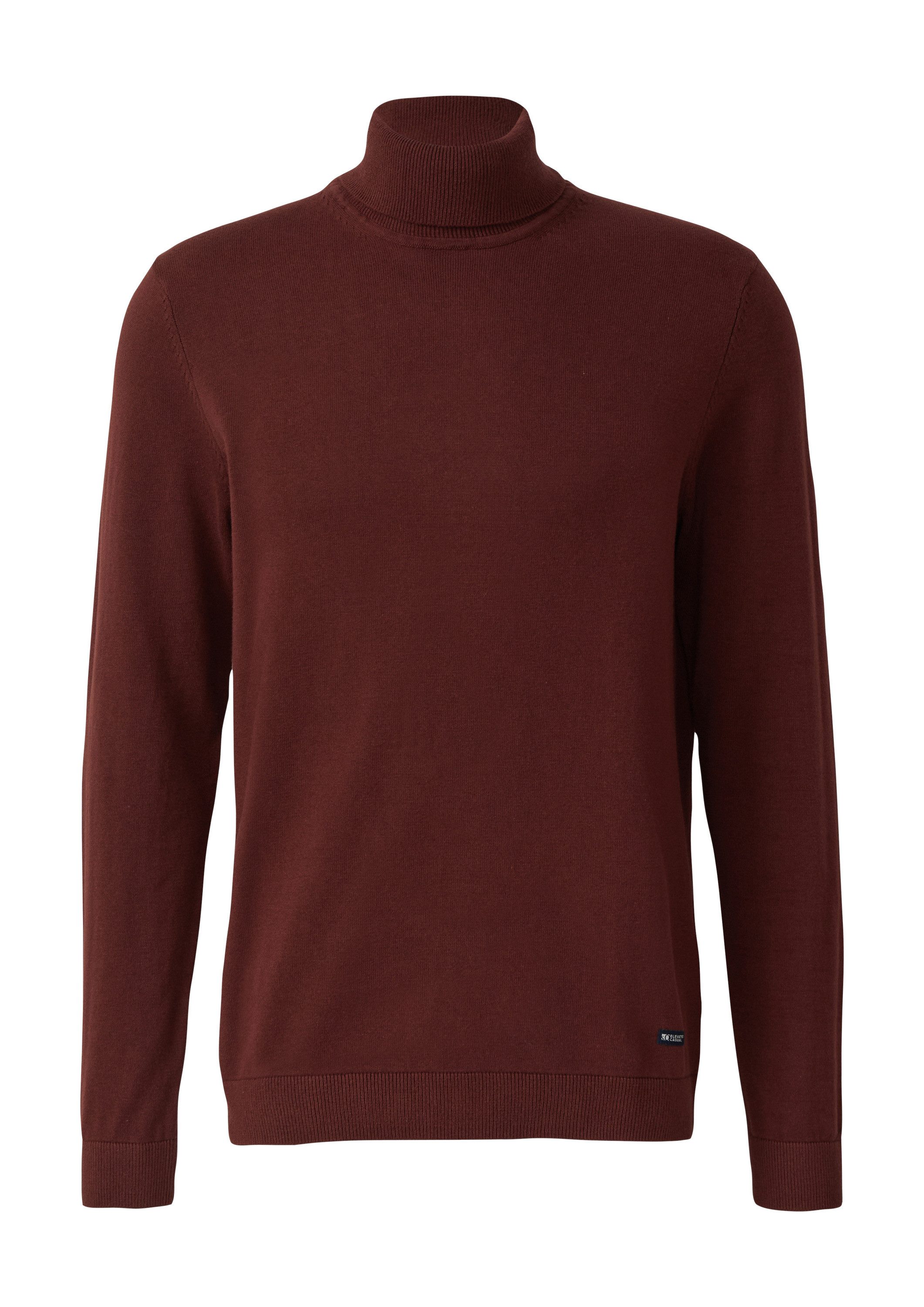 s.Oliver Longpullover Strickpullover Rollkragenpullover aus reiner Baumwolle